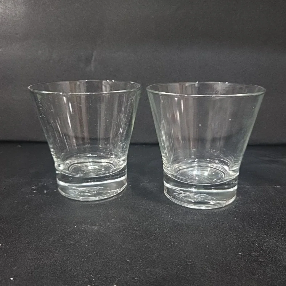 Crown Royal Tapered Whiskey Glasses, Set of 2, Embossed‎ Logo, Italian Barware